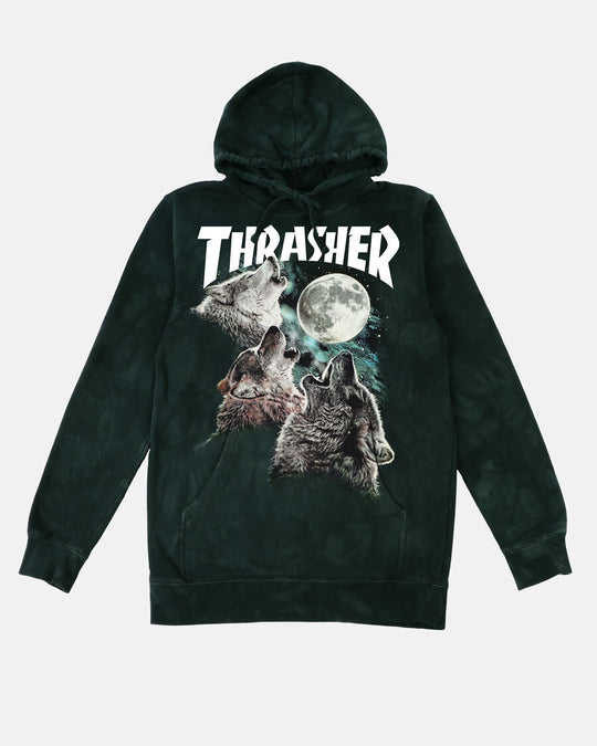 Thrasher X Mountain Wolves Treated Black Hoodie