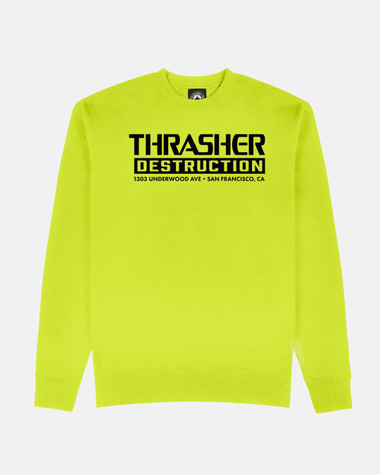 Thrasher Destruction Safety Green Crew/Swt