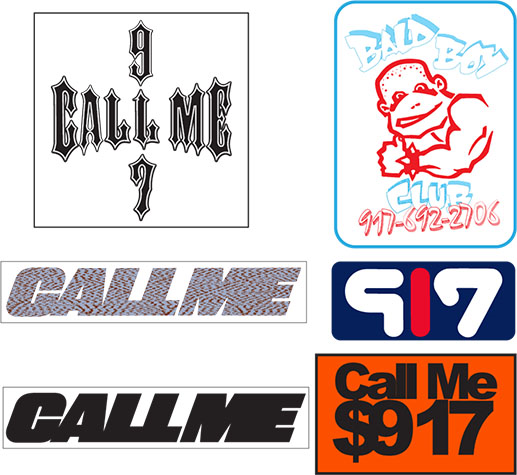 Call Me (917) Chopper 12CT Sticker Pack