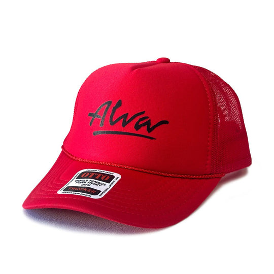Alva OG Logo Trucker Hat Red