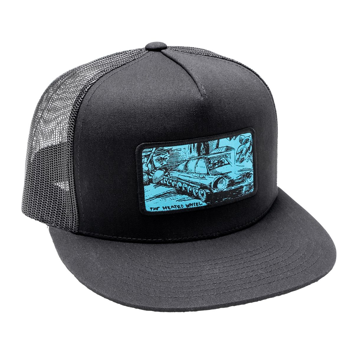 The Heated Wheel Journey Woven Patch Snapback Hat Black