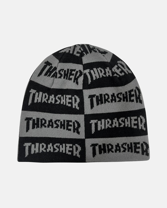 Thrasher Mag Checkered Skully Beanie Black/Grey