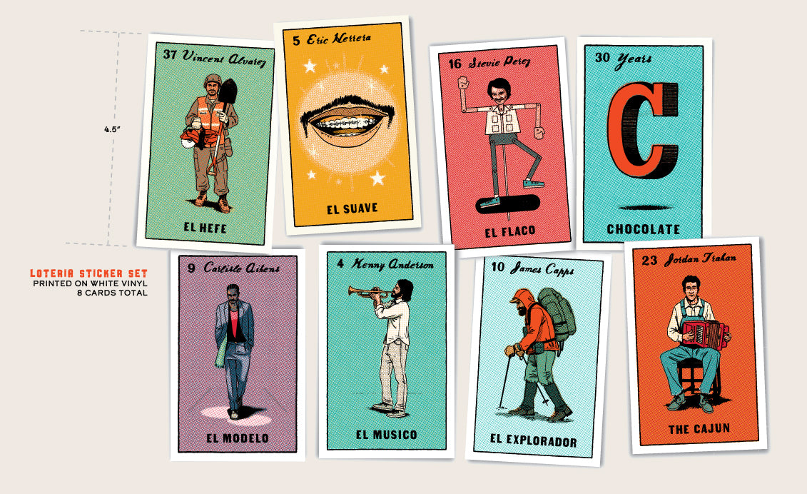 Chocolate Loteria Sticker 8 Pack