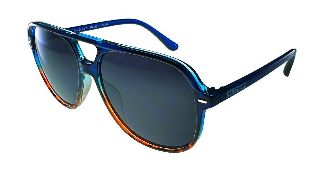 Happy Hour The Duke Sapphire Tide Sapphire Blue/Tortoise Fade Sunglasses