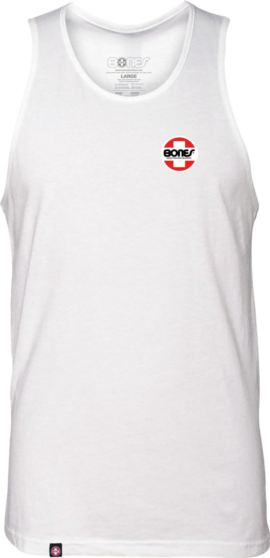 Bones OG Swiss Circle White Tank Top