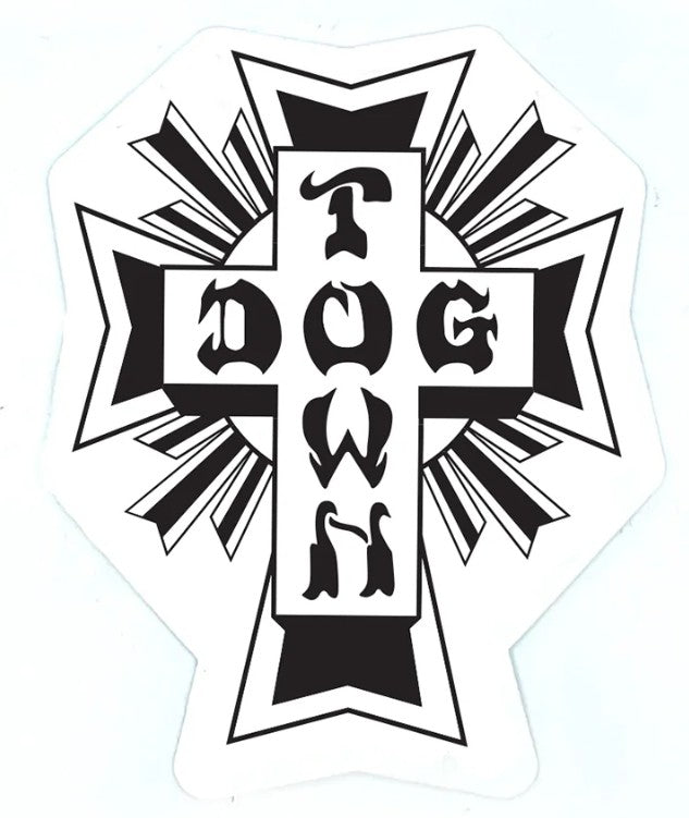 Dogtown Cross Logo White/Black/White 2" Sticker