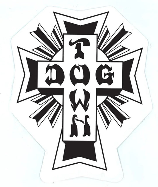Dogtown Cross Logo White/Black/White 2" Sticker