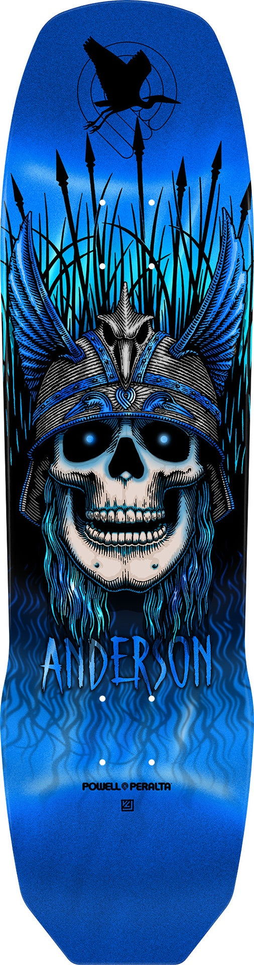 Powell Andy Anderson Heron Blue Foil 7-PLY Maple Shaped Deck 8.45 X 31.8