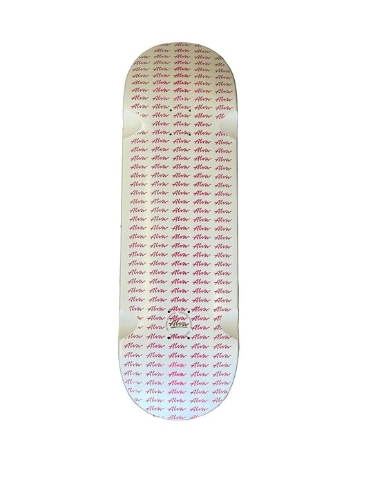 Alva Team Popsicle White Pink OG Multi Logo Wheel Wells Deck 10.0 X 33.0