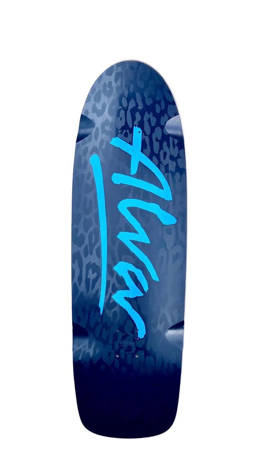 Alva Modern Leopard Sapphire Blue/Black Shaped Wheel Wells Deck 10. X 33.0