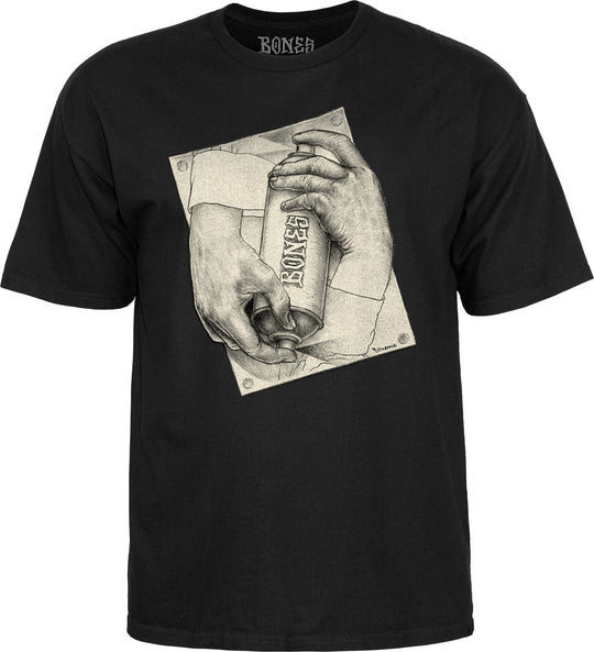 Bones Spraying Hands Black Tee