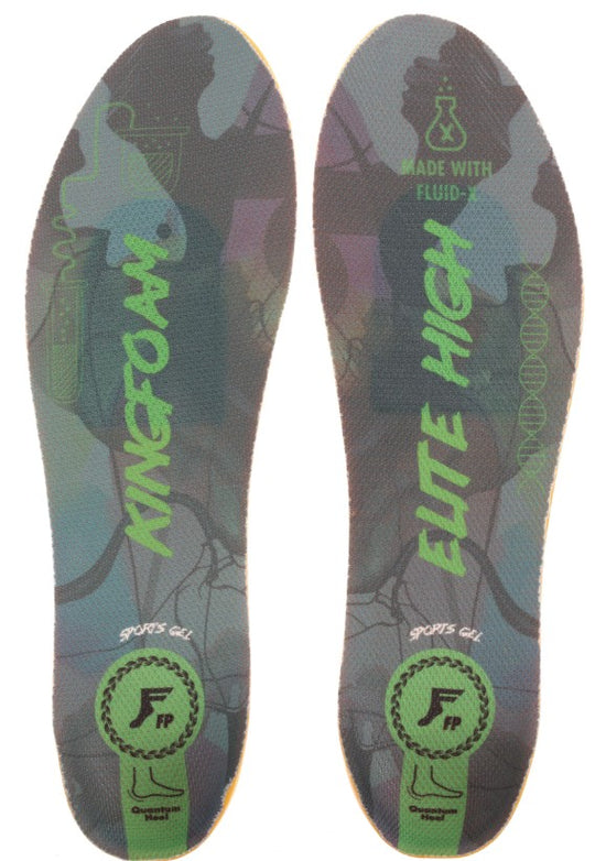 Footprint Kingfoam Elite Quantum Heel Infinity Foam Grey Camo/Green Mid 5MM TOE/7MM Heel Insoles Large (9-14)
