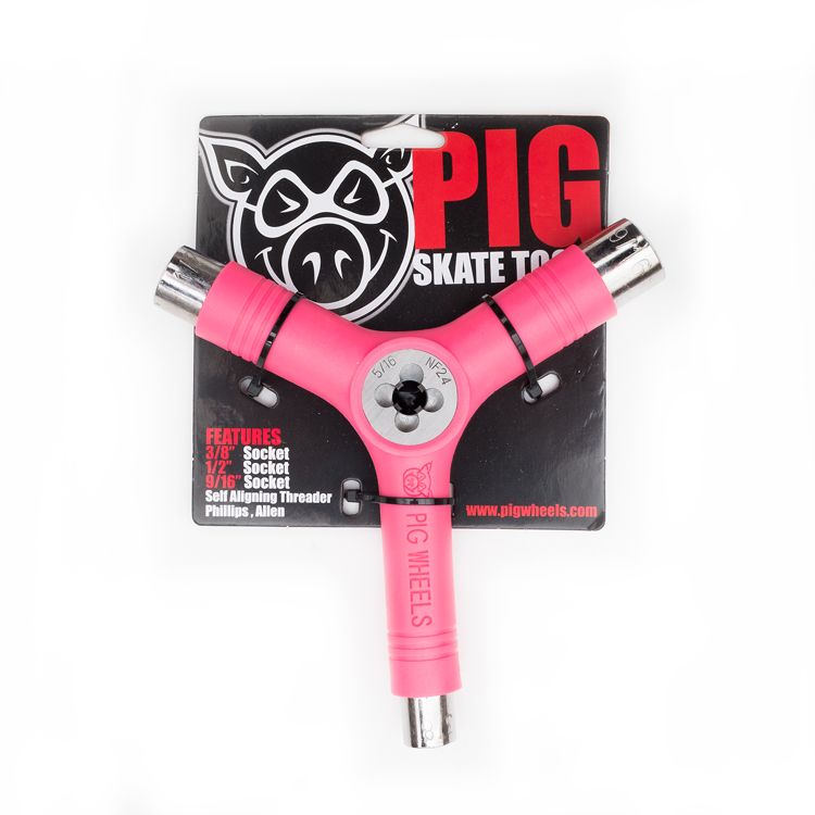 Pig Tri-Socket Threader Skate Tool Pink