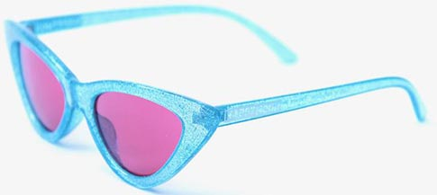 Happy Hour Space Needle Sparkle Blue Red Lens Sunglasses