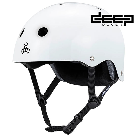Triple 8 Helmet Certified Deep Cover White Glossy