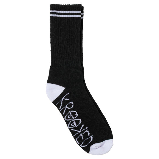 Krooked Multi Flowers Socks Black