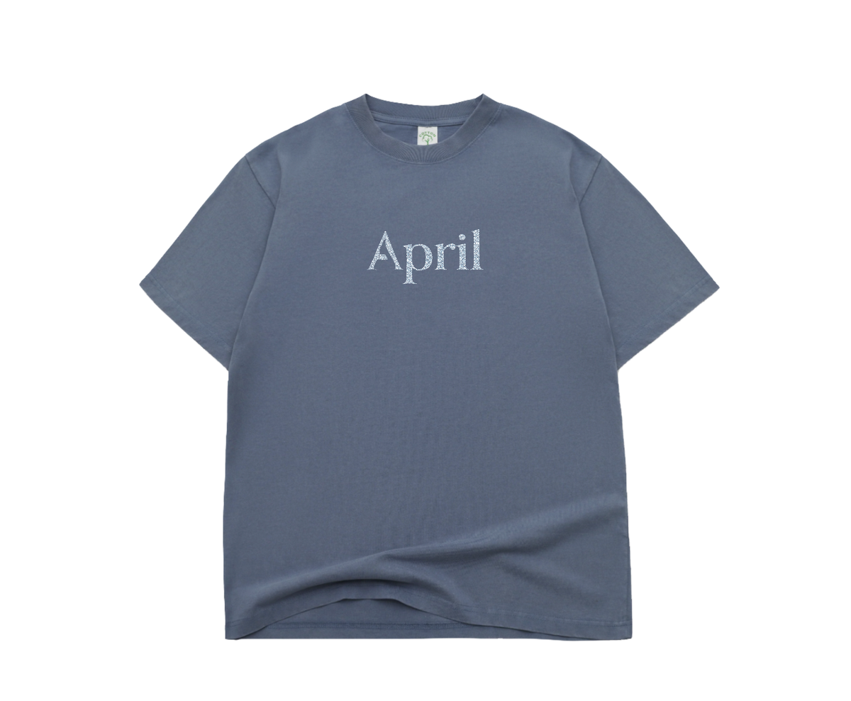 April Rhinestone Slate Tee
