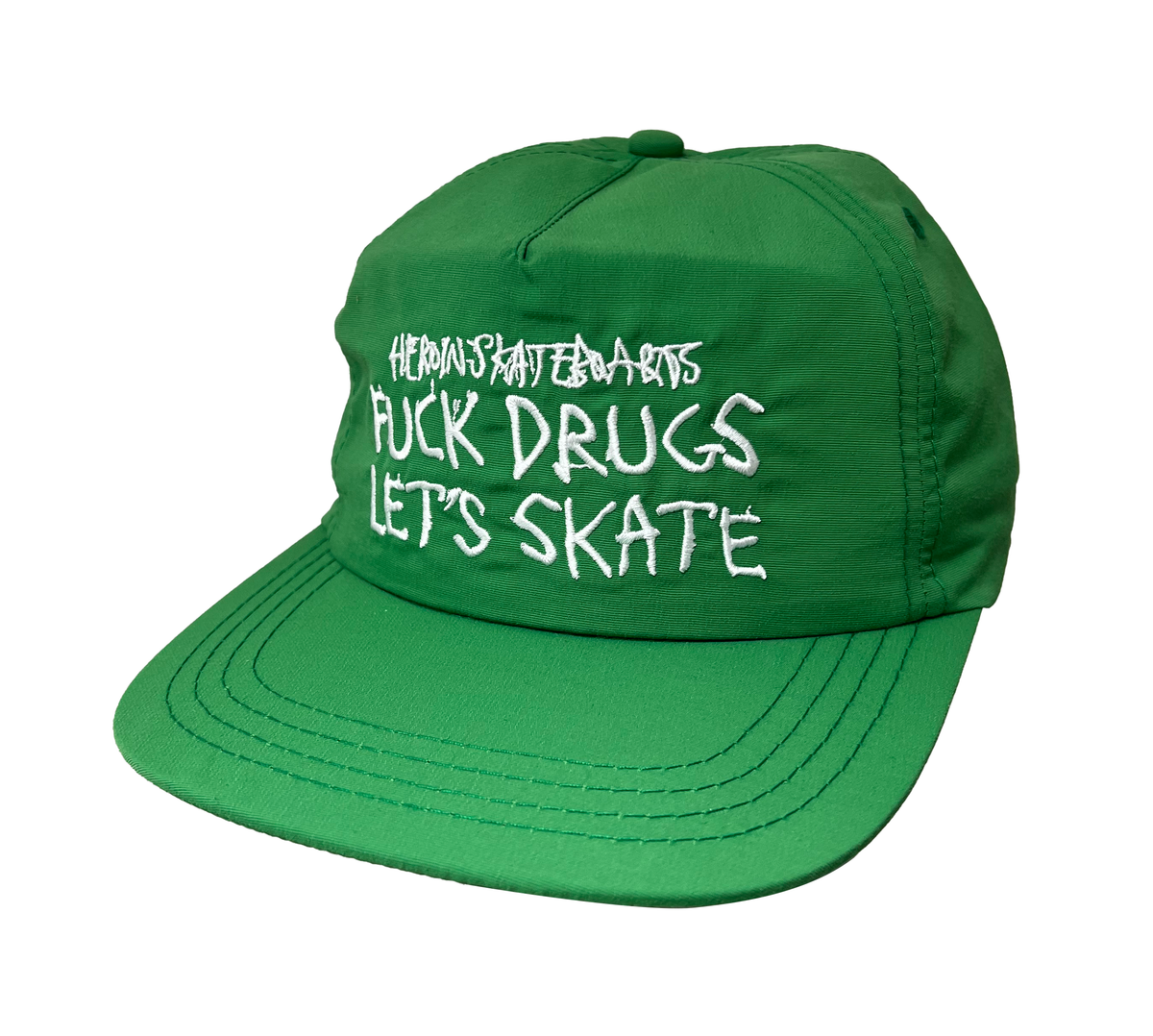 Heroin Fuck Drugs Snapback Hat Green