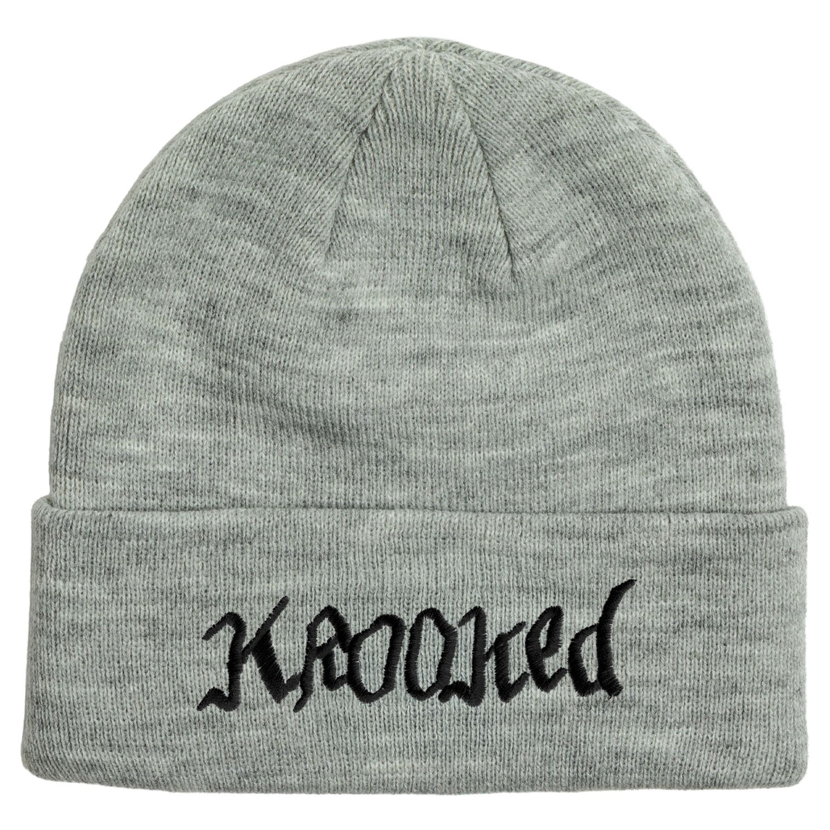 Krooked Double Ok Script Cuff Beanie Grey