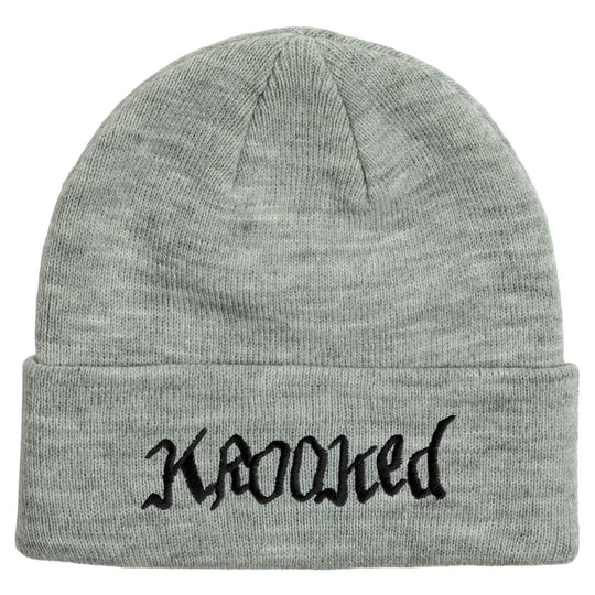 Krooked Double Ok Script Cuff Beanie Grey