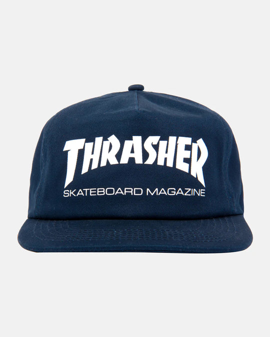 Thrasher Skate Mag Snapback Hat Navy/White