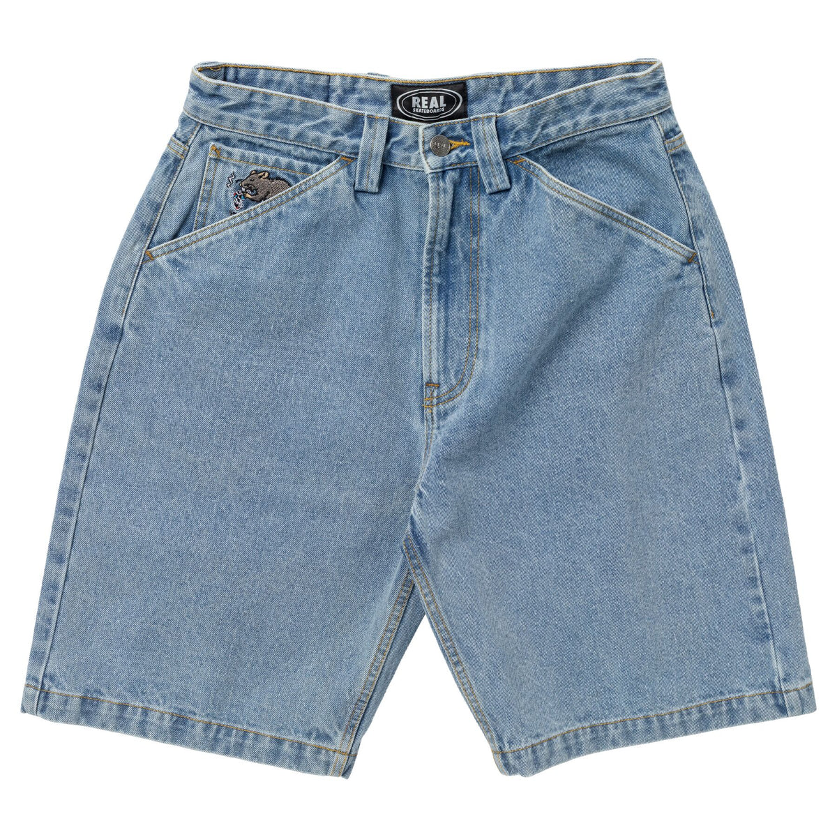 Real Street Cleaner Bleach Wash Denim Shorts