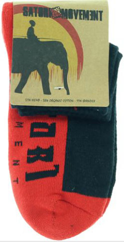 Satori Half Link Ankle Hemp Socks Black