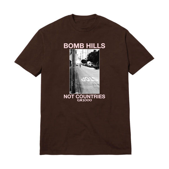 GX1000 Bomb Hills Not Countries Brown/Rose Tee