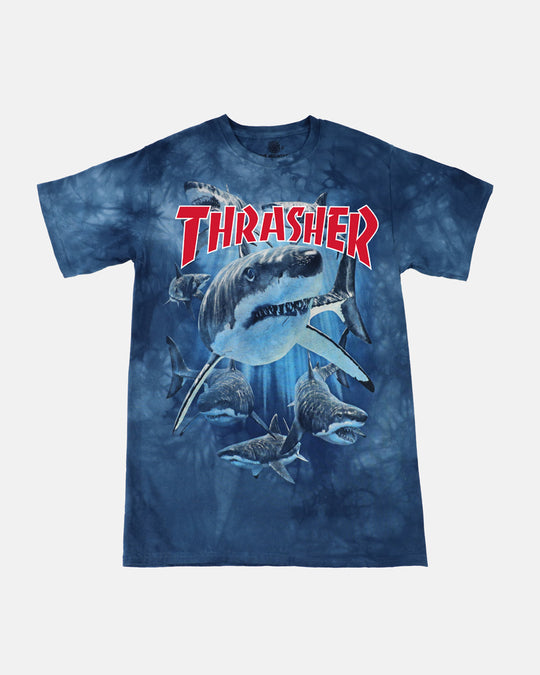Thrasher X Mountain Shark Hand-Dyed Navy Tee