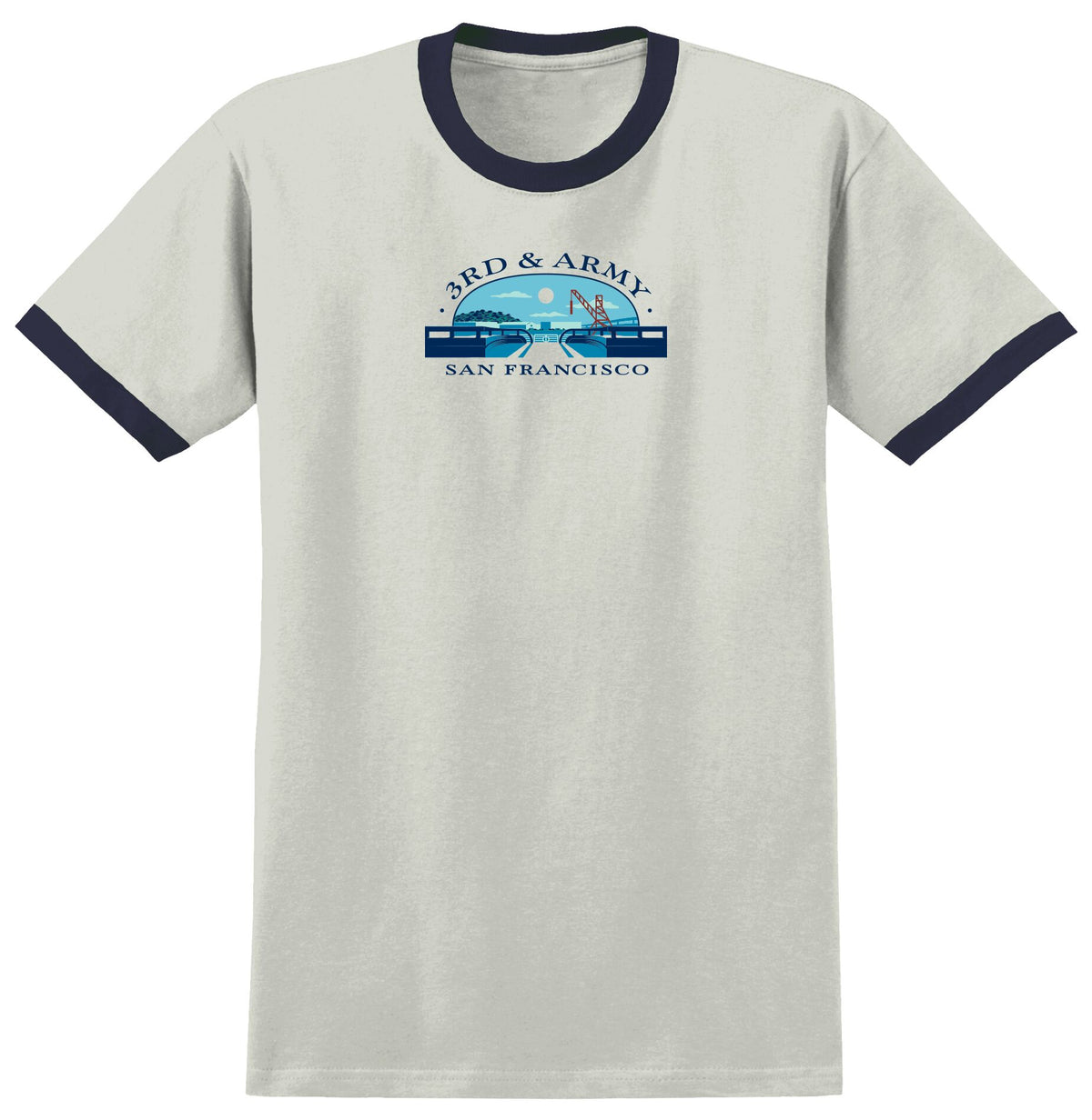 Real 3RD And Army Natural Ringer Tee