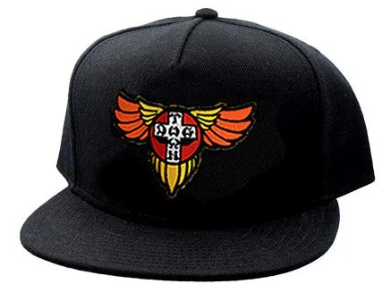 Dogtown Wings Patch Snapback Hat Black