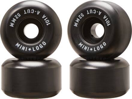 Mini Logo Skateboard Wheels A-cut "2" 51mm 101A Black 4pk