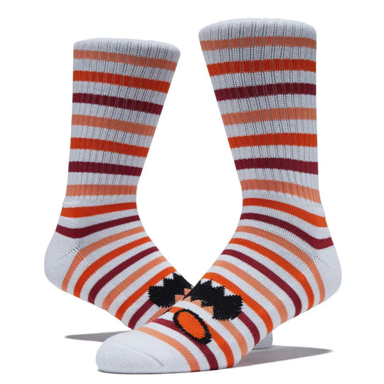 Toy Machine Monster Face Mini Stripes Orange Crew Socks