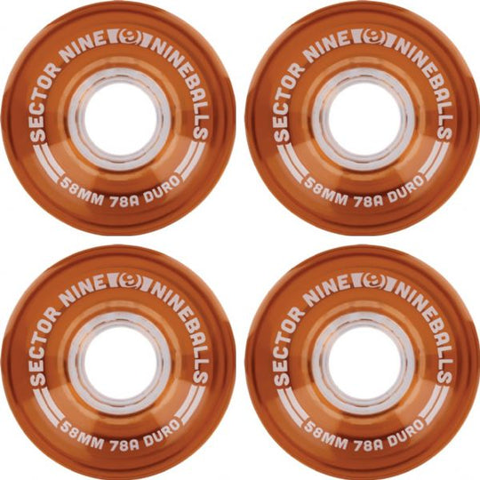 Sector 9 Nineballs Root Beer Skateboard Wheels - 58mm 78a (Set of 4)
