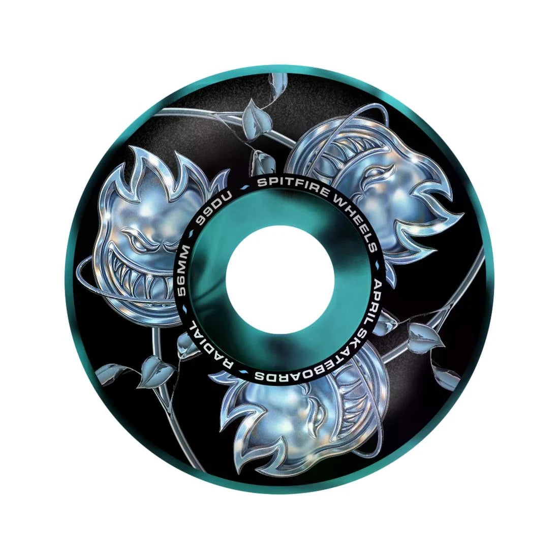 SF F499 SF X April Bighead Rose Radial Black/Blue Swirl 56mm Wheels