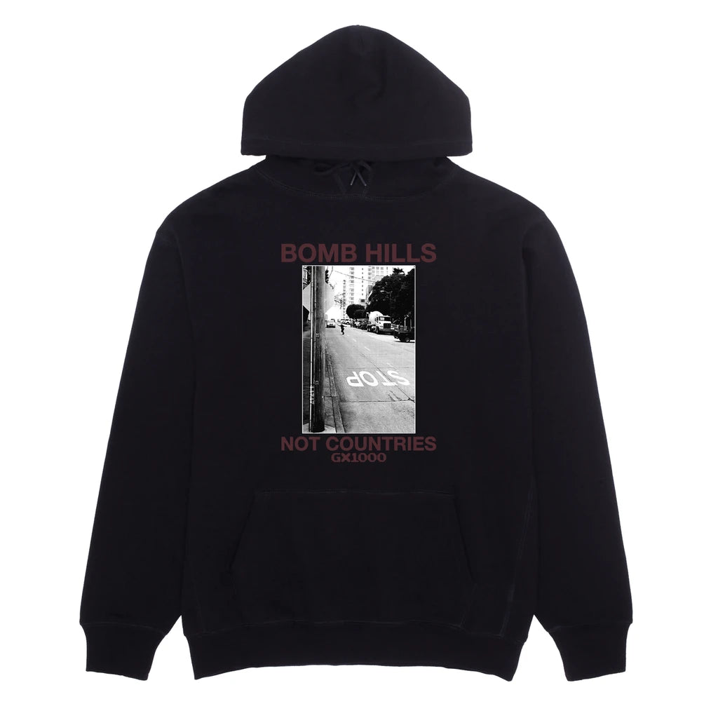 Gx1000 Bomb Hills Not Countries Black/burgundy Hd/swt Xl - Skateboard Sweatshirt Gx1000 Bomb Hills Not Countries Black/burgundy Hd/swt Xl - Skateboard Sweatshirt